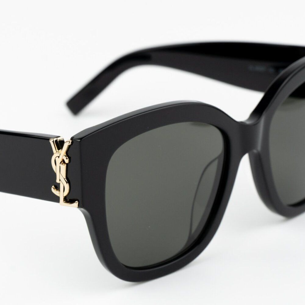 NEW Saint Laurent SLM95/F 001 Black Grey Oversized Cat Eye Women Sunglasses - Picture 8 of 13